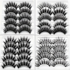 5 Pairs Wispy Fluffy Mink Eyelashes Set Thick Volume False Eye Lashes