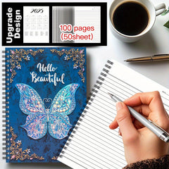 Vibrant Butterfly Spiral Notebook with Pink Illustration