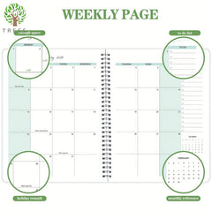 Trees 1pc Monthly Planner Notebook 22 86 17 78 Cm 56 Sheets