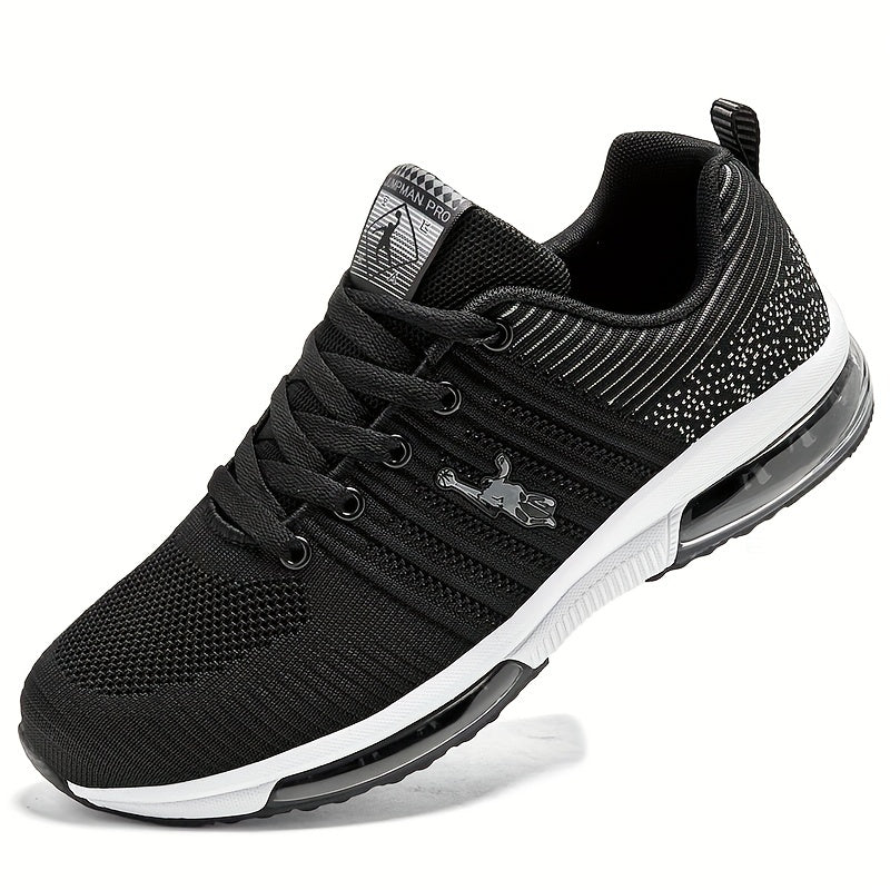 Men's Breathable Lace Up Knit Sneakers Casual Walking Shoes