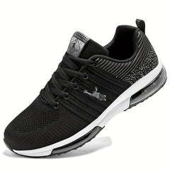 Men's Breathable Lace Up Knit Sneakers Casual Walking Shoes