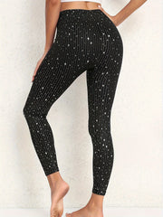  Glitter Star & Stripe Print High Rise Leggings
