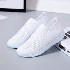 Women's Solid Slip-On Tennis Shoes Casual Low Top Sneakers