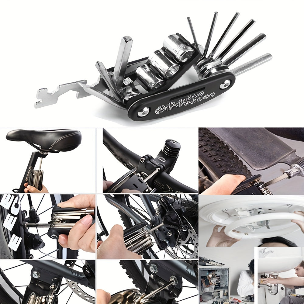 16-in-1 Bike Repair Tool Kit Set Multipurpose Wrench Screwdriver Maintenance