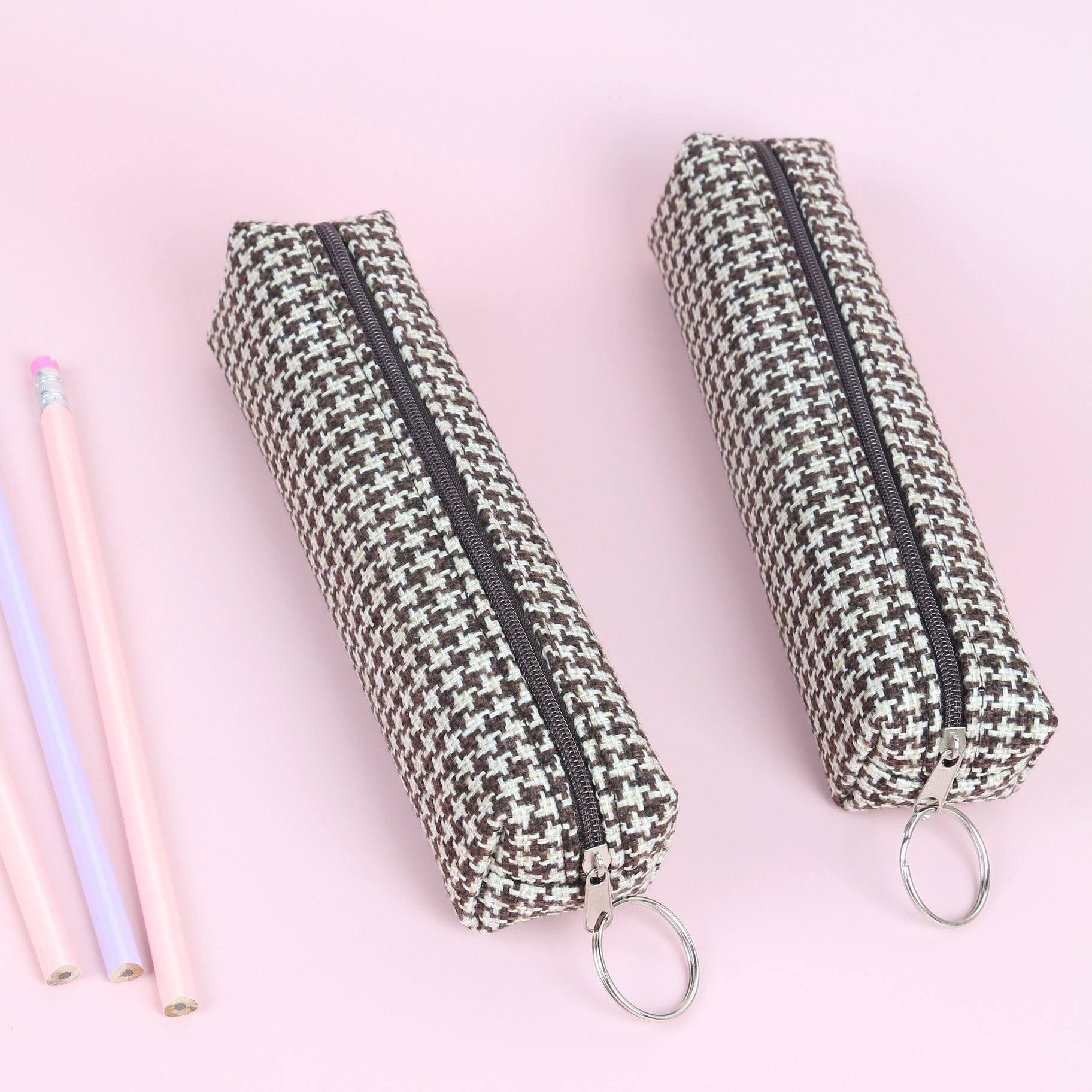 Classic Checkered Pencil Case