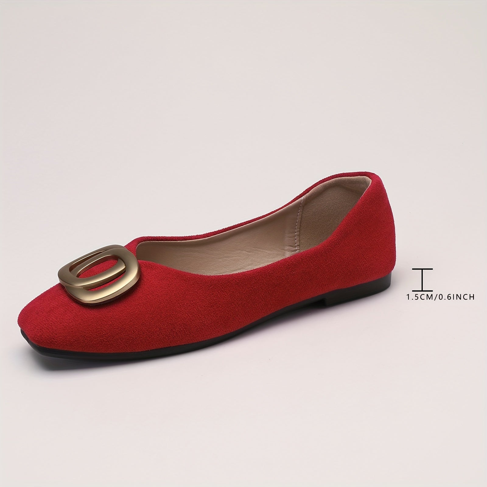 Women's Square Toe Ballet Flats Soft Sole Slip On Shoes