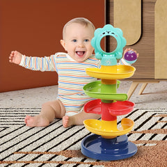 Colorful Spiral Rolling Ball Tower for Kids Early Learning