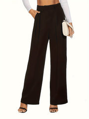 Women's Plus Solid Wide Leg Trousers