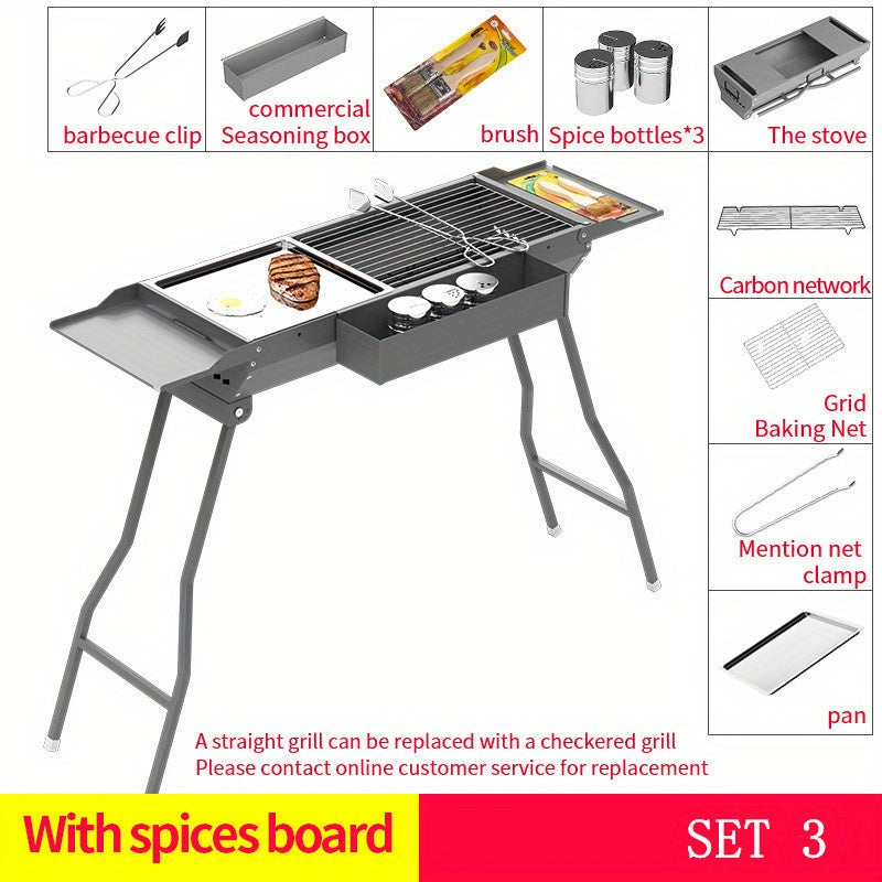 Large BBQ Grill Folding Portable Grill Outdoor Tool