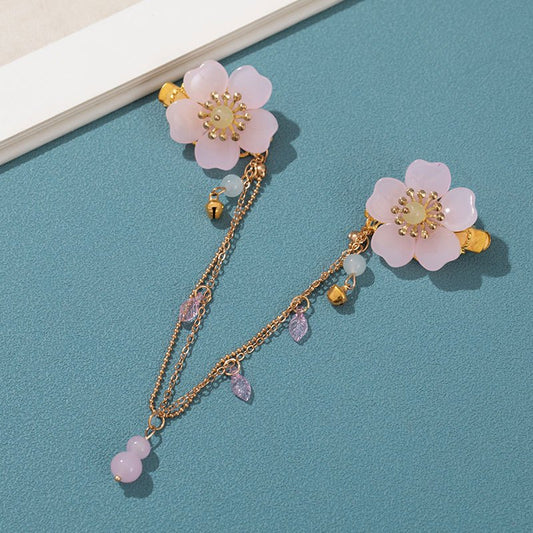 Cheongsam Flower Tassel Hair Ornament Antique Princess Pendant