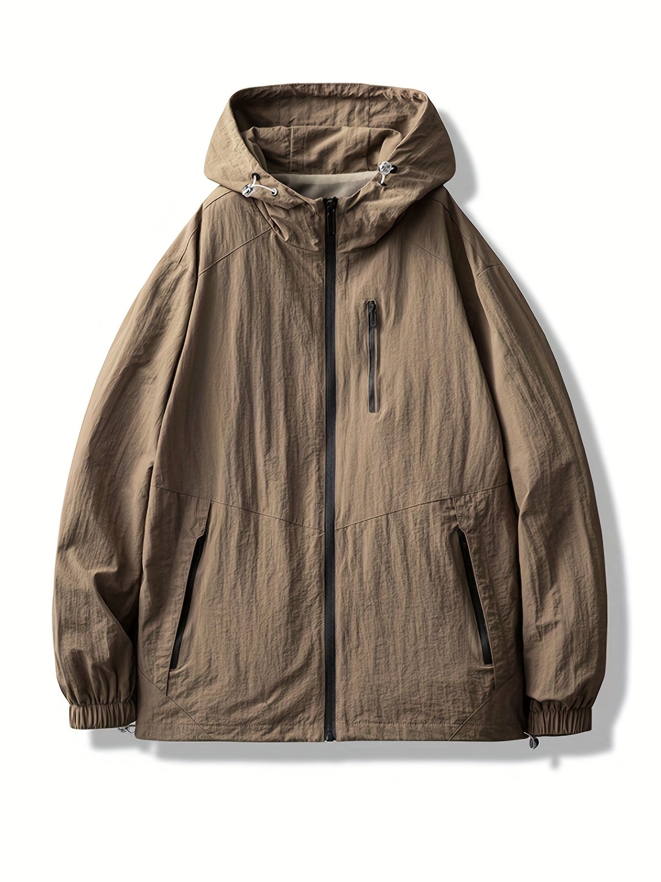 Men's Lightweight Hooded Windbreaker Jacket Zip Up Coat