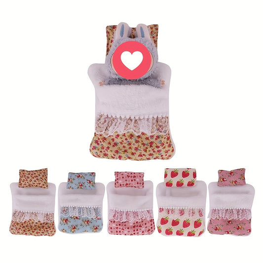 2pcs Dollhouse Sleeping Bag Set with Fabric Bags and Pillows