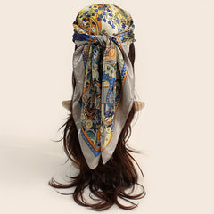 Lucky Tree Print Bandana Vintage Satin Shawl Silk Scarf For Women