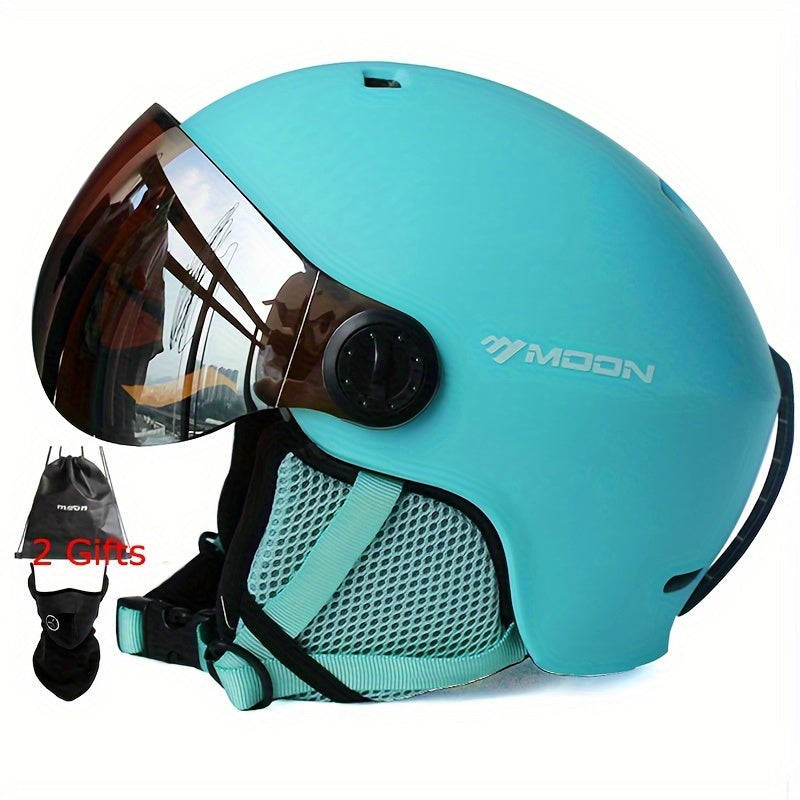 MOON Skiing Helmet Goggles PC EPS High Ski Helmet For Outdoor Sports