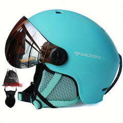 MOON Skiing Helmet Goggles PC EPS High Ski Helmet For Outdoor Sports