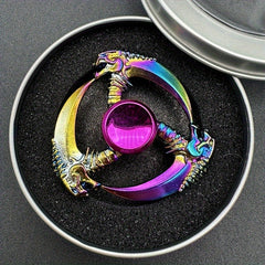 Colorful Sickle Shaped Metal Spinner Toy for Kids