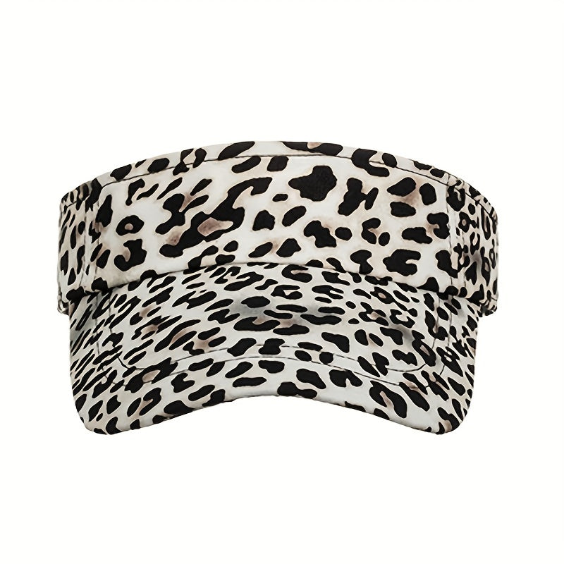 Leopard Print Stylish Visor Hat Lightweight UV Protection Sun Hat