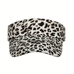 Leopard Print Stylish Visor Hat Lightweight UV Protection Sun Hat