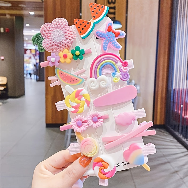 14pcs Girls Sweet Hair Clip Hair Accessories Set
