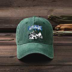 Snow Mountain Print Baseball Cap Vintage Washed Distressed Hat