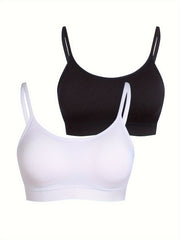 2 Pack Plus Size Seamless Padded Sports Bra Set