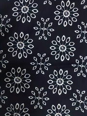  Damask Print Cut Out Slight Stretch Pants