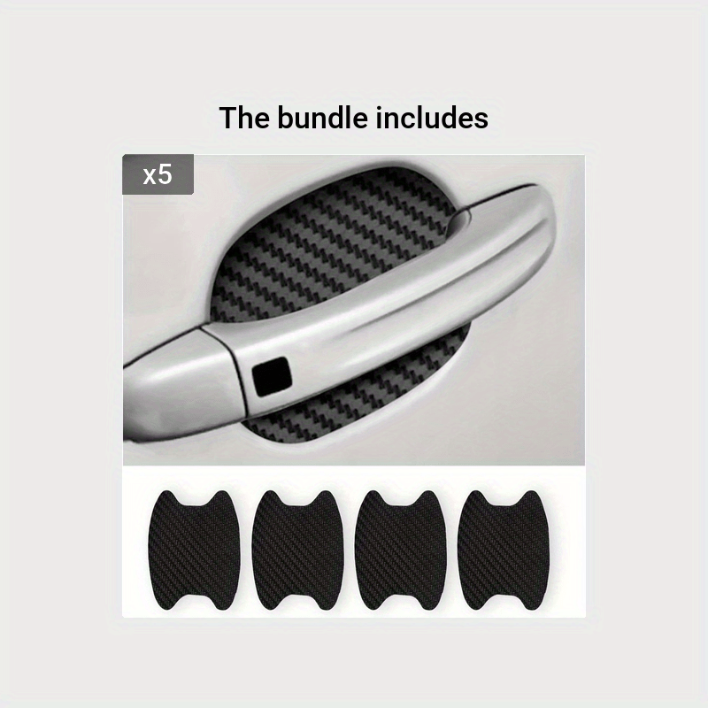 4pcs Carbon Fiber Door Handle Protector Sticker - Upgrade Your Car's Look