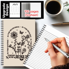 Boho Floral Christian Spiral Notebook Journal 100 Pages