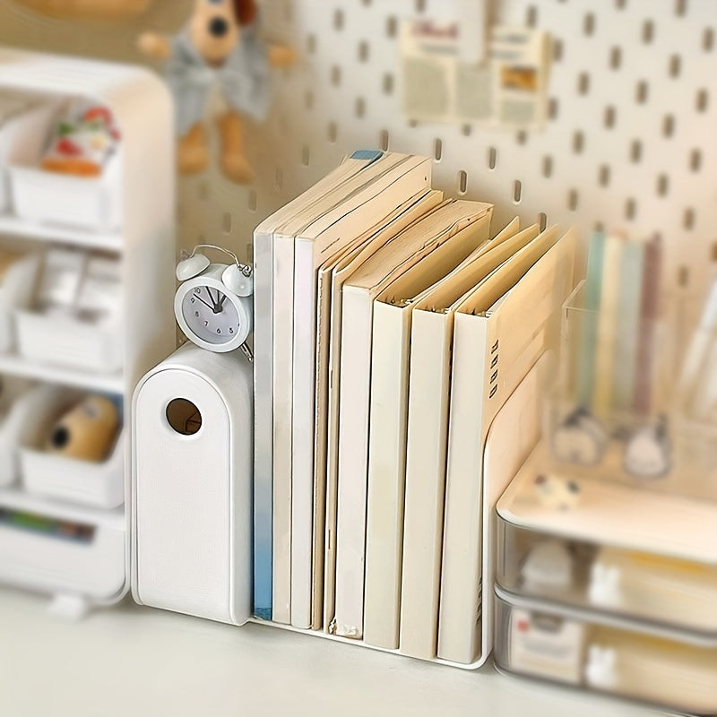 Desktop Bookshelf with Pen Holder & End Bookshelf for Books & Stationery
