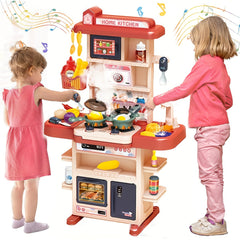 Pretend Play Kitchen Set with Lights, Sounds & Mist