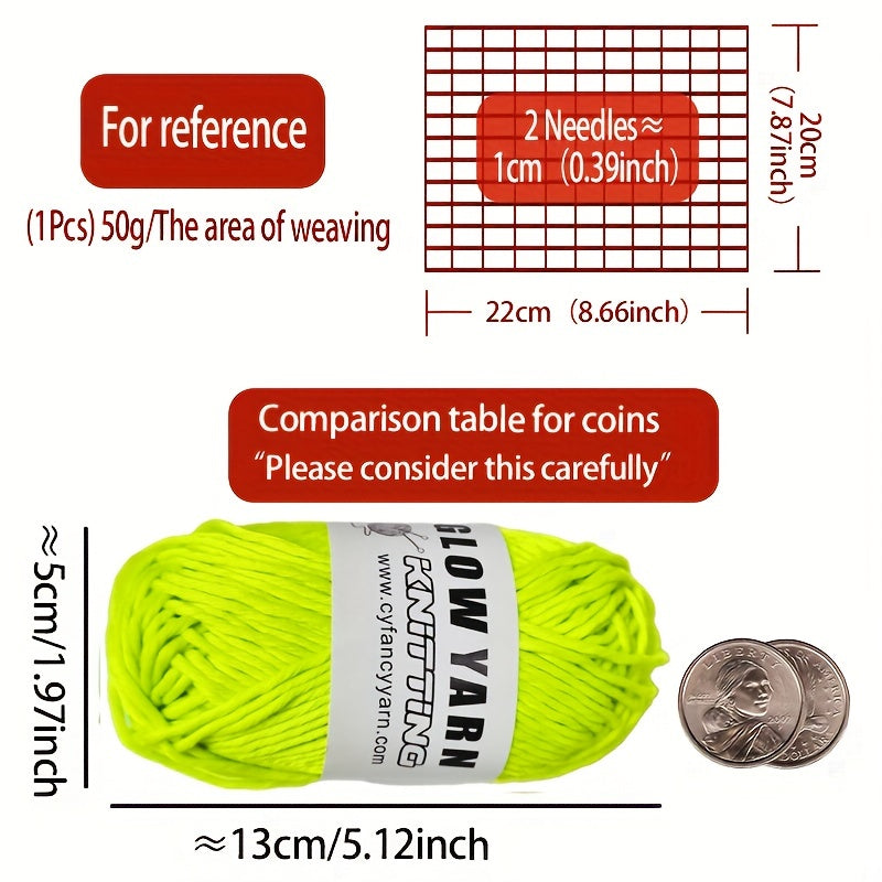 Luminous Wool Glow-In-The-Dark Soft for DIY Knitting & Crocheting