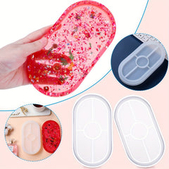 Oval Epoxy Silicone Resin Mould for DIY Storage Tray & Jewelry Making