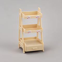 Dollhouse Flower Stand 2 Tier Shelves w/ Pull Out Drawer Plast