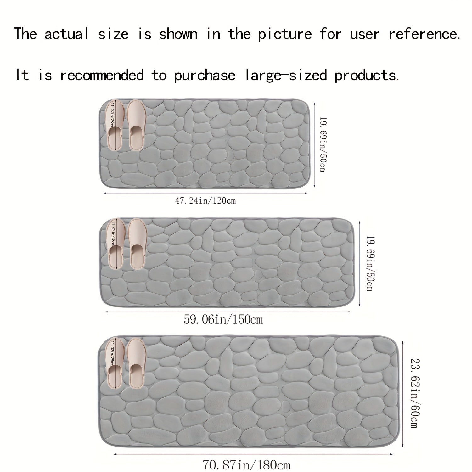 Absorbent Bathroom Mat Memory Foam Washable Bath Rug