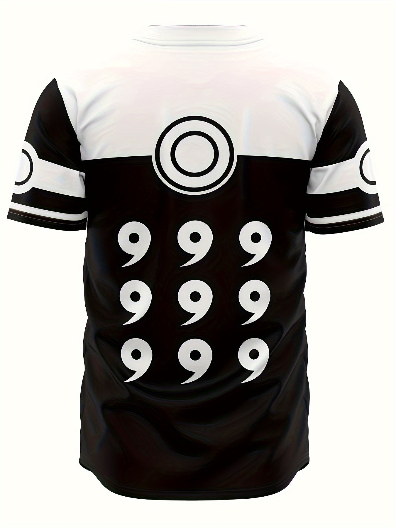 Men's Creative Pattern Baseball Jersey V Neck Shirt