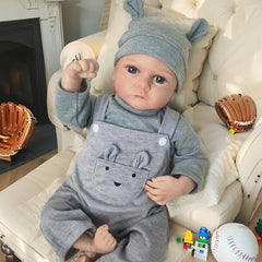 18" 3D Painted Little Boy Doll with Visible Veins Soft Vinyl Limbs