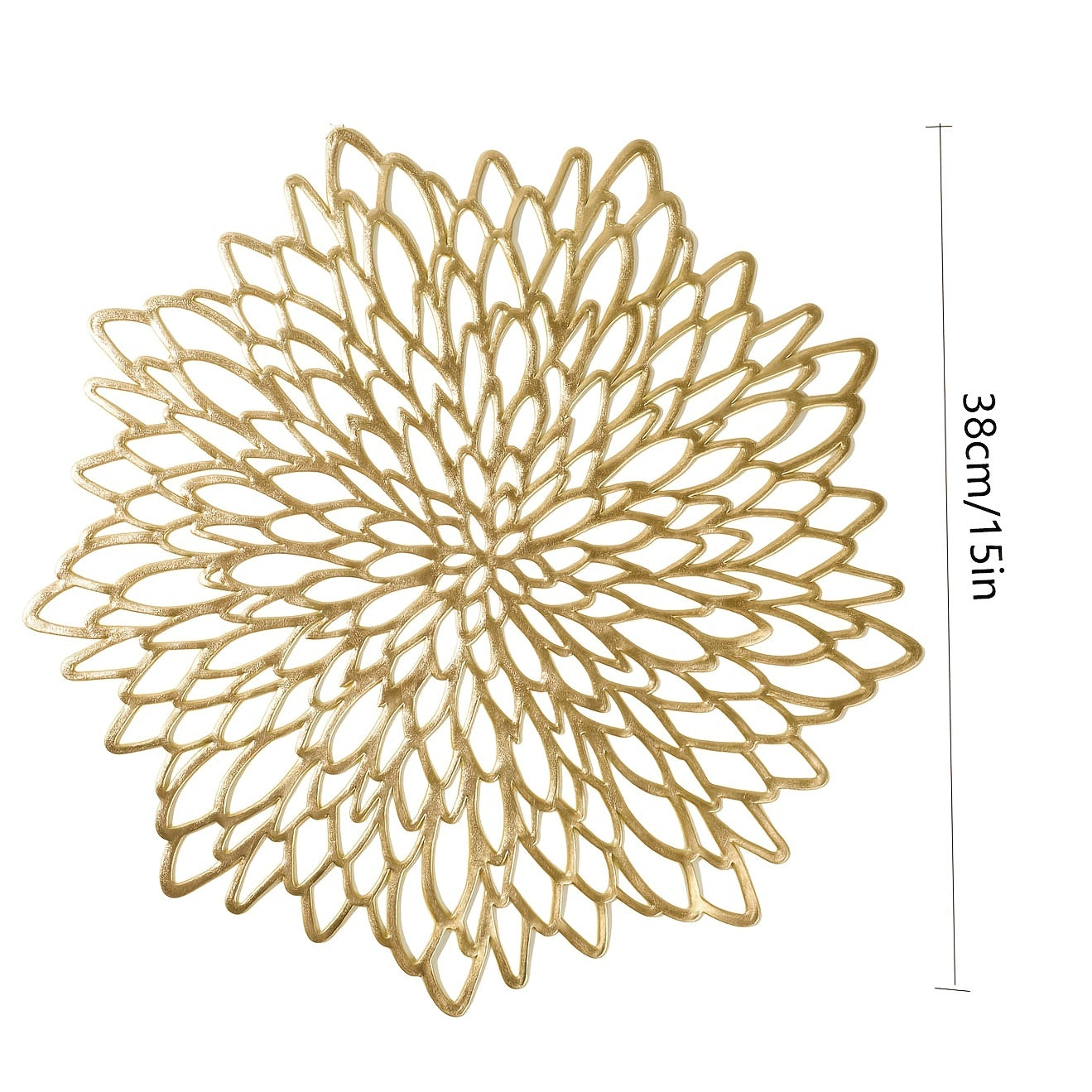 Metallic Round Flowers Shape Placemat Home Insulation Tea Coaster Plate Mat