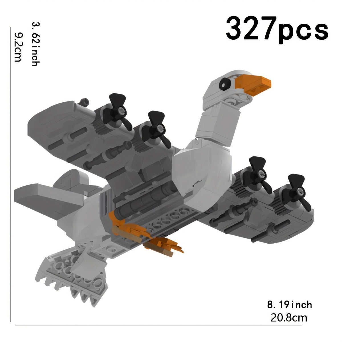 Brainrot Bombombini Building Block Model AI Shanionajing Fighter Jet Toy