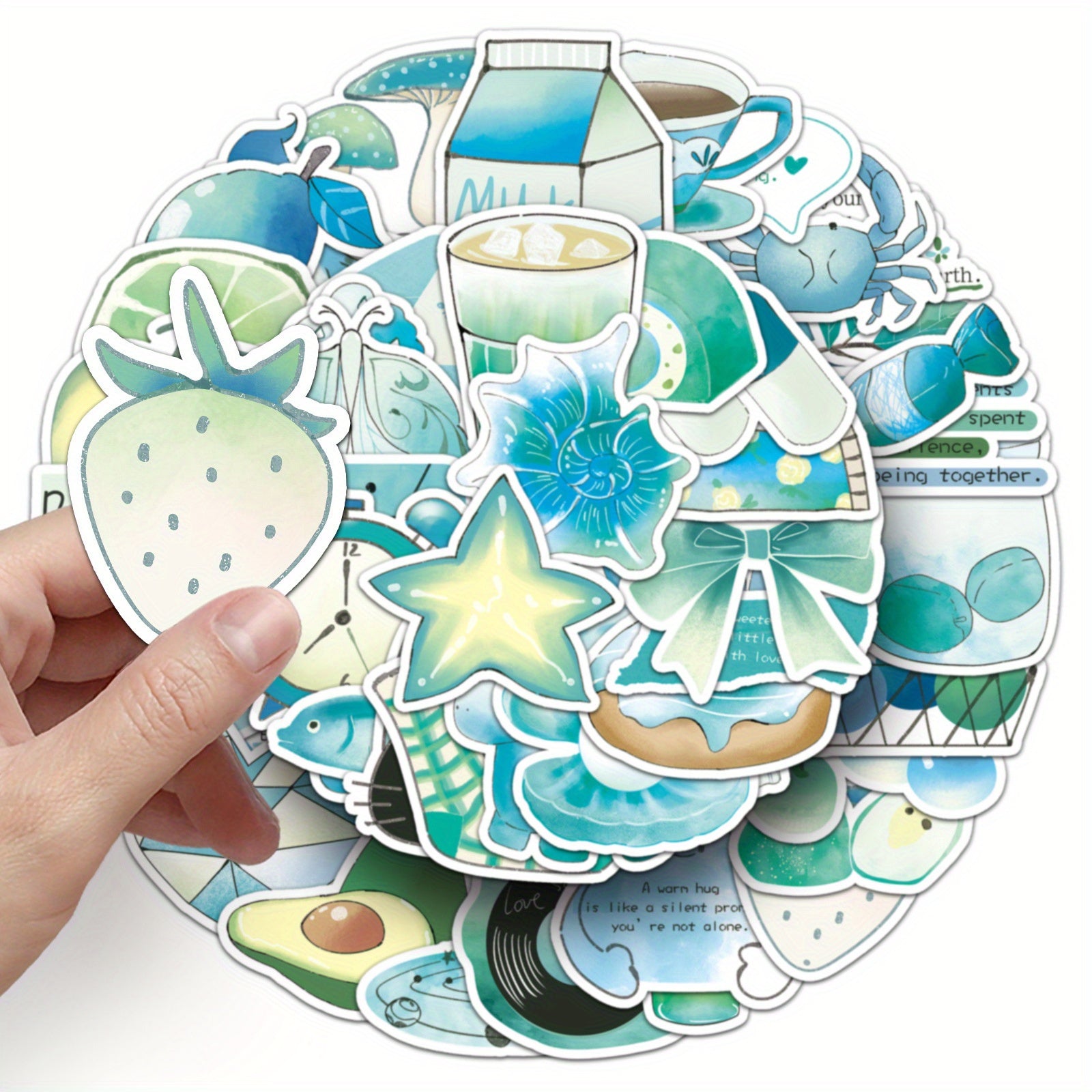 50pcs Cartoon Graffiti Stickers, Self Adhesive, Mixed Colors, Irregular Shapes