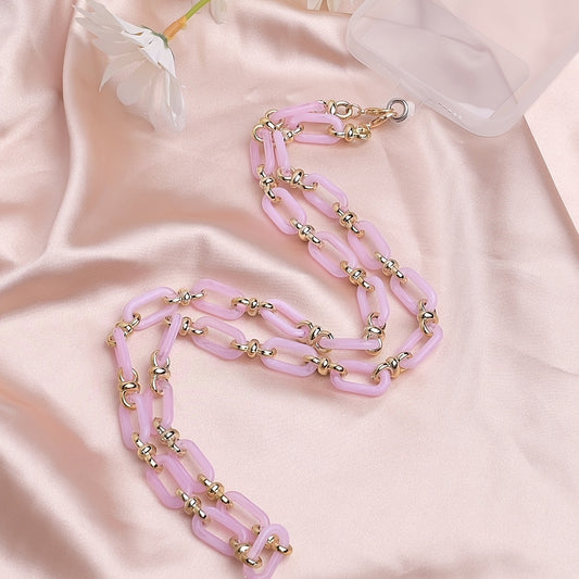 Sweet Pink Key Chain Detachable Chain Bag Strap Anti-drop Hanging Rope