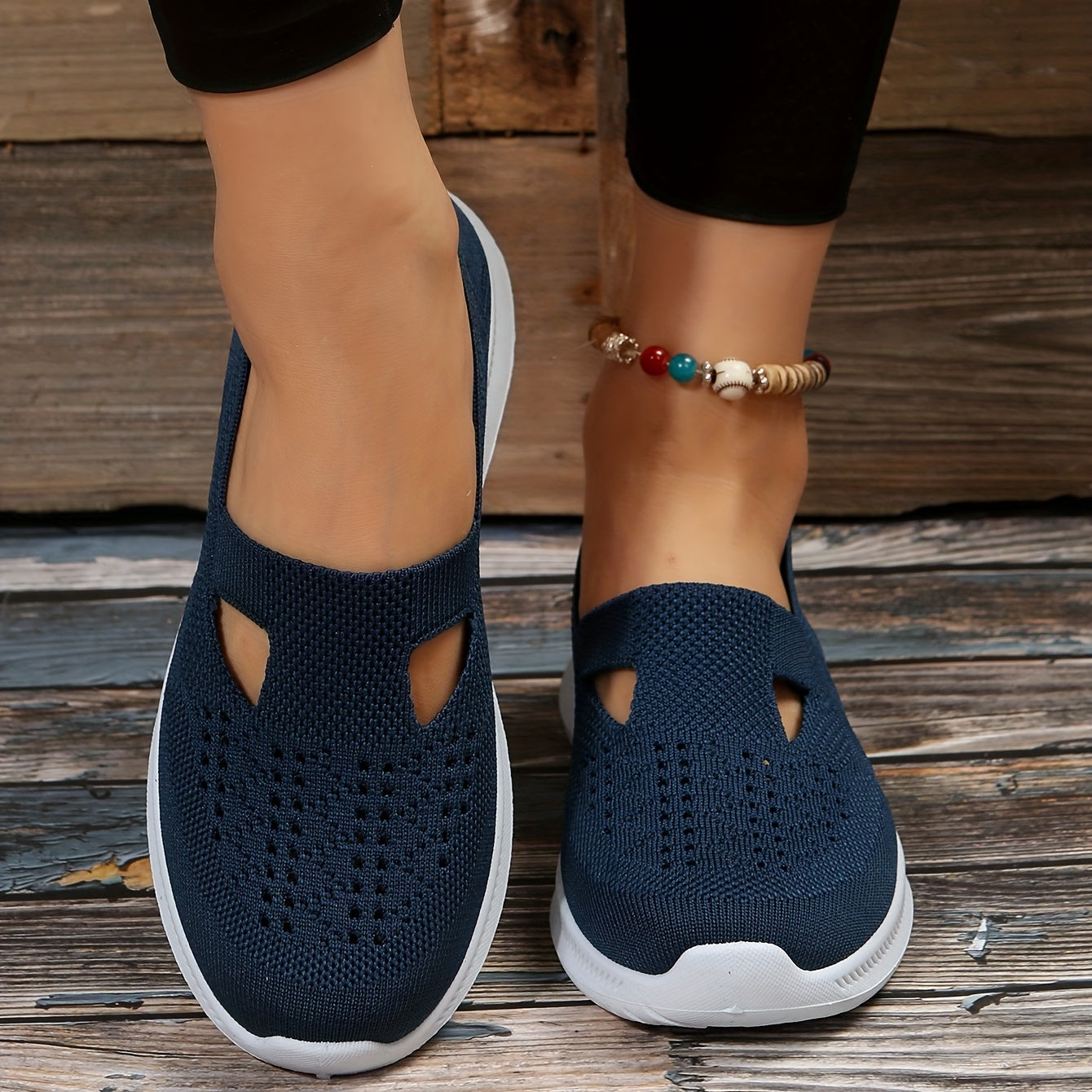 Women's Knit Sock Sneakers Slip On Soft Sole Shoes Casual Walking Shoes