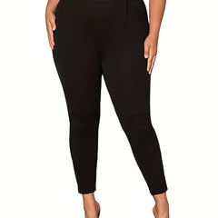  High Rise Stretch Skinny Trousers With Pockets