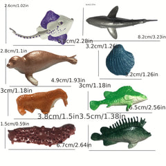 16pcs Mini Ocean Creatures Set Realistic Educational Beach Play