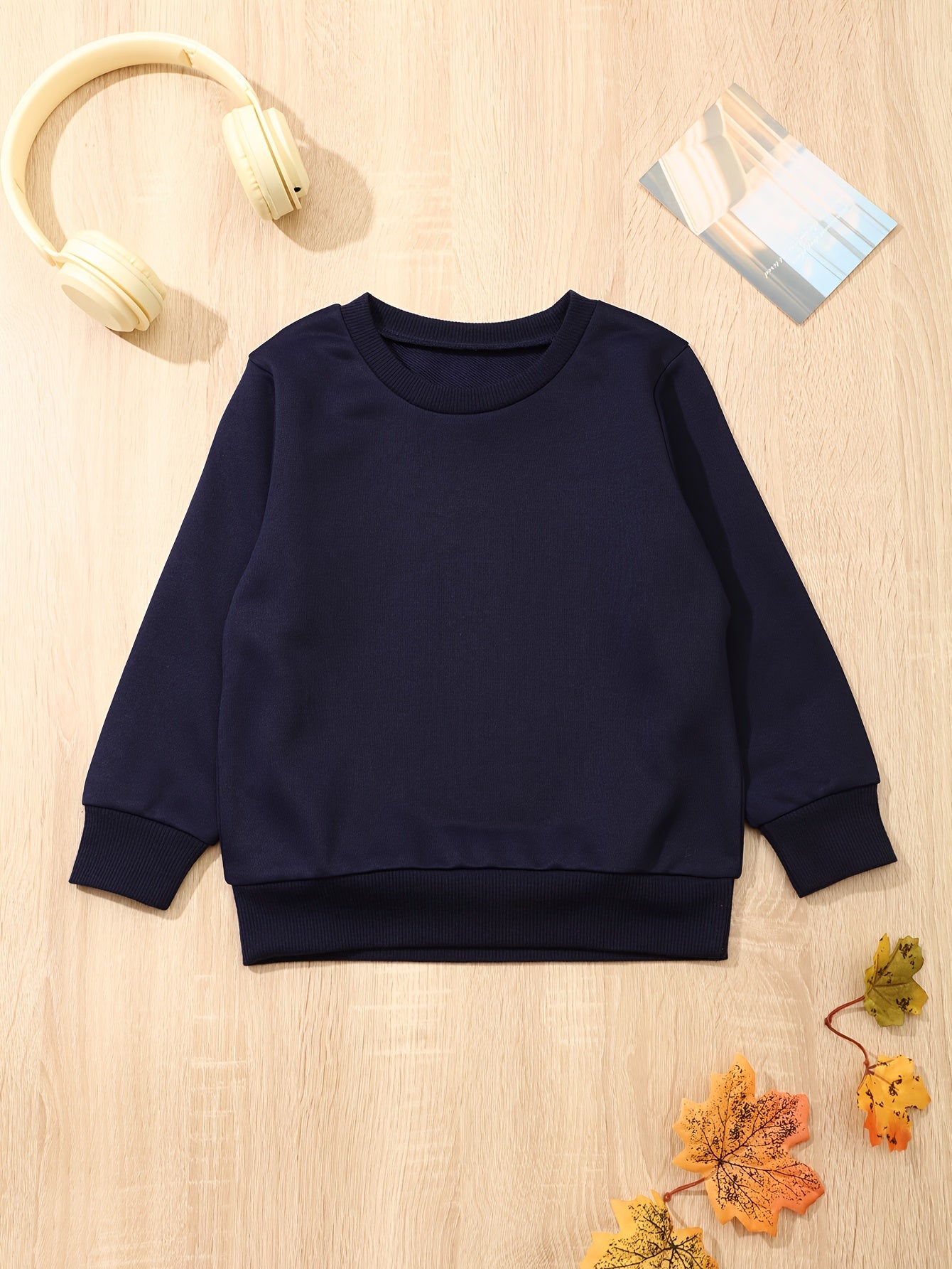 Boy's Solid Long Sleeve Sweatshirt Kids Casual Base Layer Top