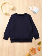 Boy's Solid Long Sleeve Sweatshirt Kids Casual Base Layer Top