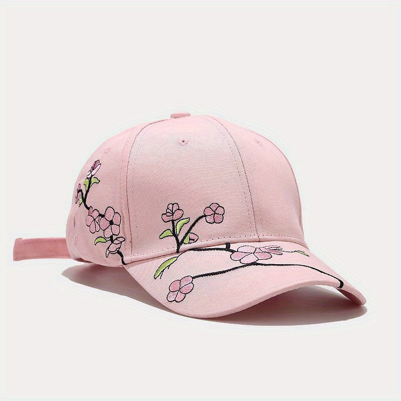 Plum Blossom Embroidery Baseball Cap