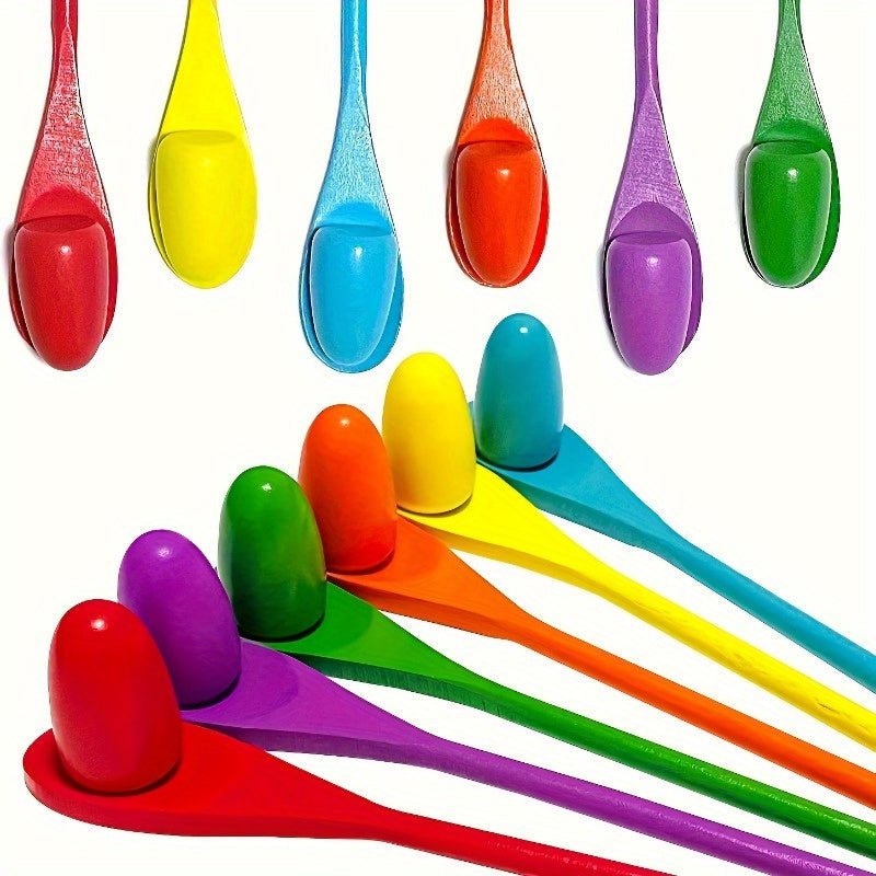 12pcs Wooden Egg Spoon Set for Easter Eggs Outdoor Activities