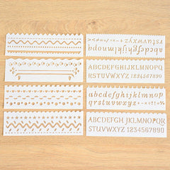 Kids Stencil Set 17 Letter Flower Leaf Weather Building Car & Animal Stencils