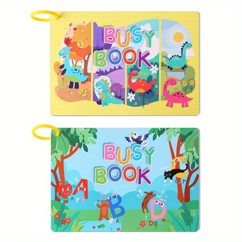 Animal & Dinosaur Themed Sensory Activity Quiet Book for Ages 3