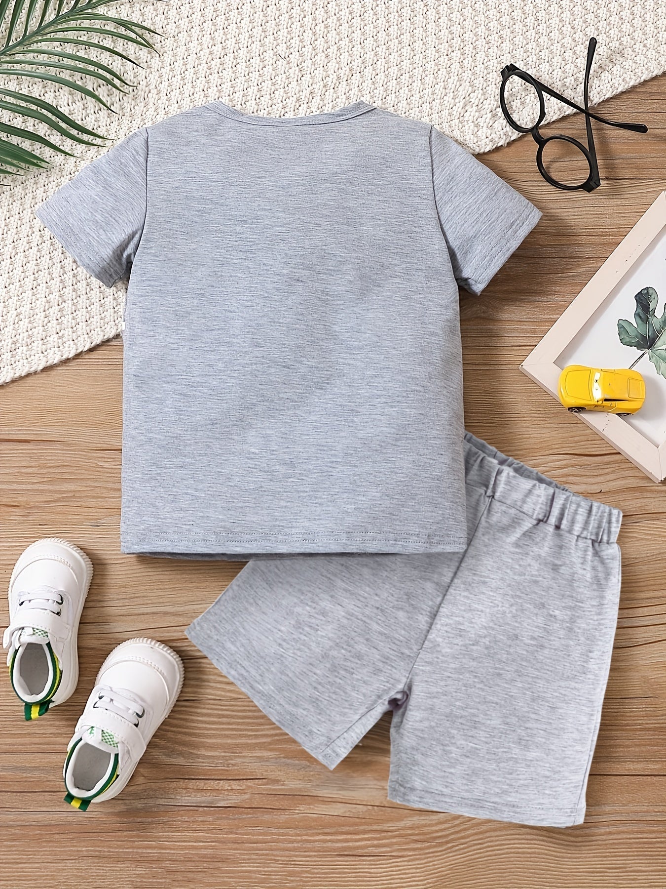 2 Boys Little Pattern T Shirts & Shorts Set Kids Summer Clothes